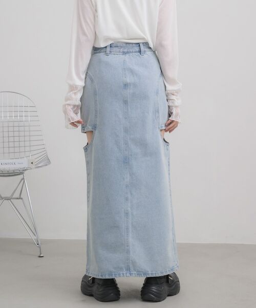 RETRO GIRL(レトロガール)の「スリットデザインデニムSK(デニムスカート・レディース・ブラック/ブルー・MEDIUM/LARGE)」の18枚目の写真