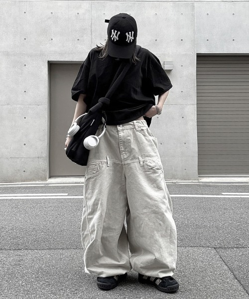YACA(ヤーカ)の「Loose Denim Pigment PT/ルーズデニムピグメントパンツ【unisex item】(チノパンツ・レディース・チャコールグレー/ブラウン/アイボリー・FREE)」の5枚目の写真