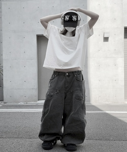 YACA(ヤーカ)の「Loose Denim Pigment PT/ルーズデニムピグメントパンツ【unisex item】(チノパンツ・レディース・チャコールグレー/ブラウン/アイボリー・FREE)」の12枚目の写真