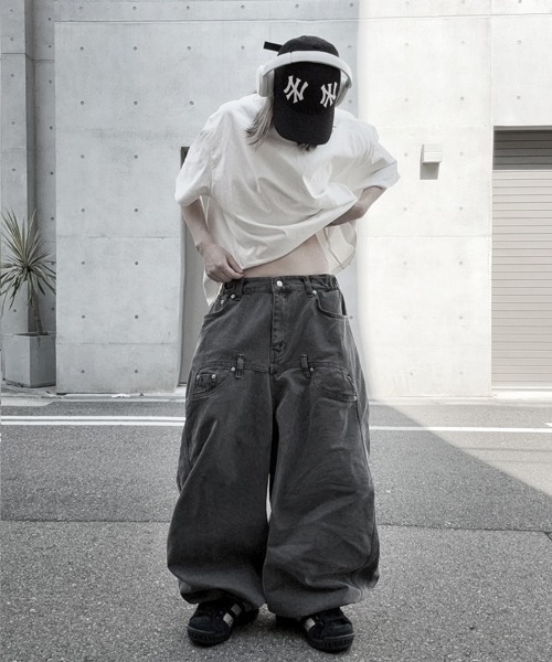 YACA(ヤーカ)の「Loose Denim Pigment PT/ルーズデニムピグメントパンツ【unisex item】(チノパンツ・レディース・チャコールグレー/ブラウン/アイボリー・FREE)」の17枚目の写真