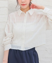 Honeys（ハニーズ）の「ショート丈シアーシャツ（シャツ/ブラウス）」