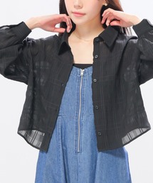 Honeys（ハニーズ）の「ショート丈シアーシャツ（シャツ/ブラウス）」