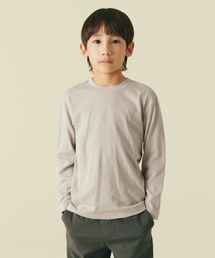 リラックスドクルーネック長袖Tシャツ[マッシュルーム]