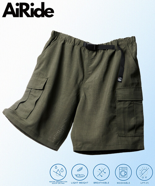 FREAK'S STORE(フリークスストア)の「限定展開 AiRide/エアライド ポケッタブル クライミングカーゴショーツ/吸水速乾/UVカット(カーゴパンツ・メンズ・オリーブ/チャコールグレー/ブラック・LARGE/MEDIUM/SMALL)」の3枚目の写真