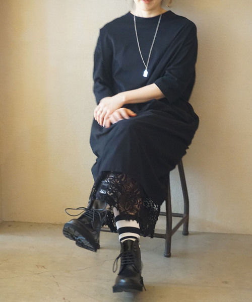 JOURNAL STANDARD LUXE(ジャーナルスタンダード ラックス)の「《追加》クラシックテンジク スタンダードクルーネックワンピース(ワンピース・レディース・ブラック・MEDIUM/SMALL)」の5枚目の写真