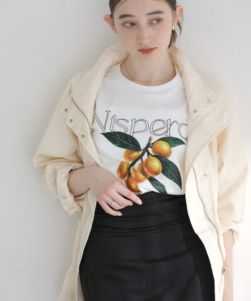 La TOTALITE(ラトータリテ)の「【洗える】fruit print Tシャツ(Tシャツ/カットソー・レディース・ホワイト系その他/ホワイト・FREE)」の2枚目の写真