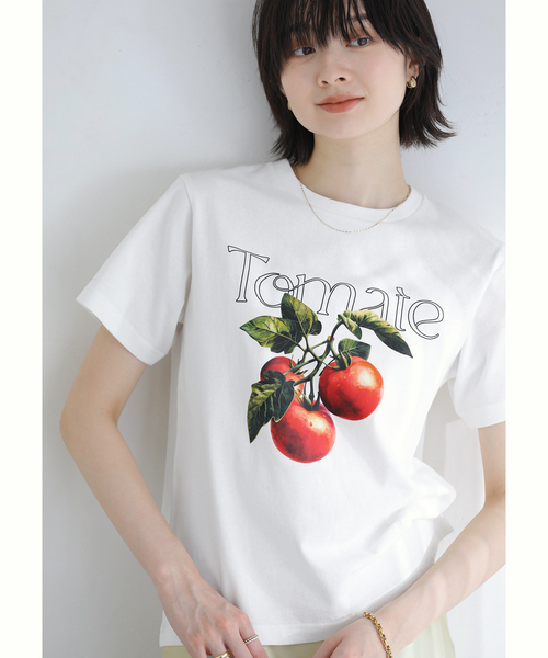 La TOTALITE(ラトータリテ)の「【洗える】fruit print Tシャツ(Tシャツ/カットソー・レディース・ホワイト系その他/ホワイト・FREE)」の6枚目の写真