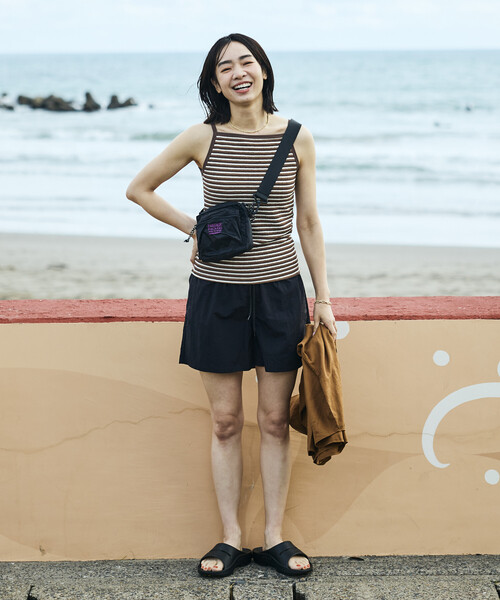 FREAK'S STORE(フリークスストア)の「【Beach & Festival】カップ付き ボーダーキャミソール(キャミソール・レディース・レッド/ブラウン/ブラック・MEDIUM/SMALL)」の4枚目の写真