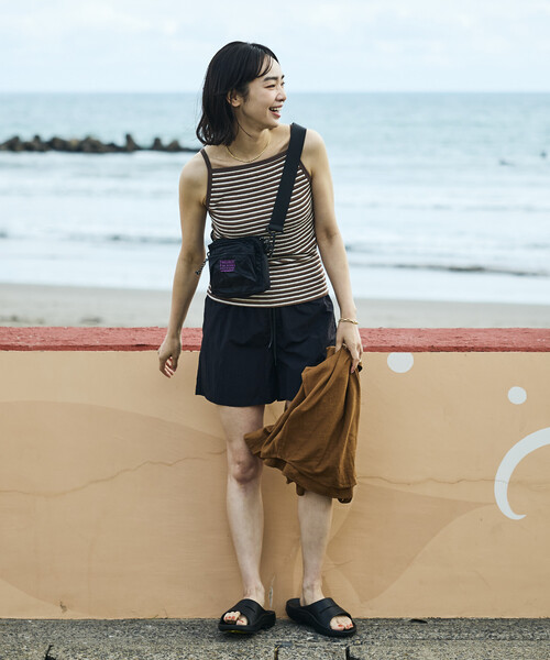 FREAK'S STORE(フリークスストア)の「【Beach & Festival】カップ付き ボーダーキャミソール(キャミソール・レディース・レッド/ブラウン/ブラック・MEDIUM/SMALL)」の7枚目の写真