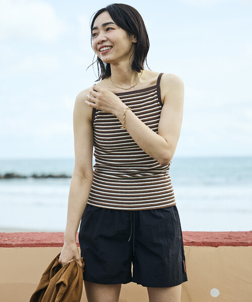 FREAK'S STORE(フリークスストア)の「【Beach & Festival】カップ付き ボーダーキャミソール(キャミソール・レディース・レッド/ブラウン/ブラック・MEDIUM/SMALL)」の11枚目の写真