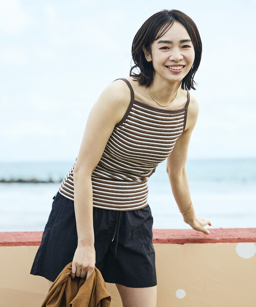 FREAK'S STORE(フリークスストア)の「【Beach & Festival】カップ付き ボーダーキャミソール(キャミソール・レディース・レッド/ブラウン/ブラック・MEDIUM/SMALL)」の14枚目の写真