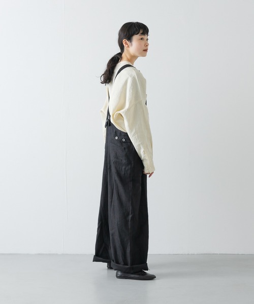 かぐれ（カグレ）の「リネンバッククロスサロペット（サロペット/オーバーオール・レディース・グレー/スミクロ・FREE）」の4枚目の写真