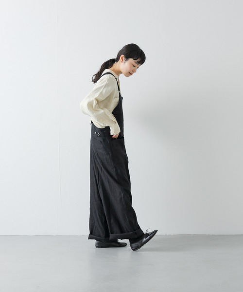 かぐれ（カグレ）の「リネンバッククロスサロペット（サロペット/オーバーオール・レディース・グレー/スミクロ・FREE）」の6枚目の写真