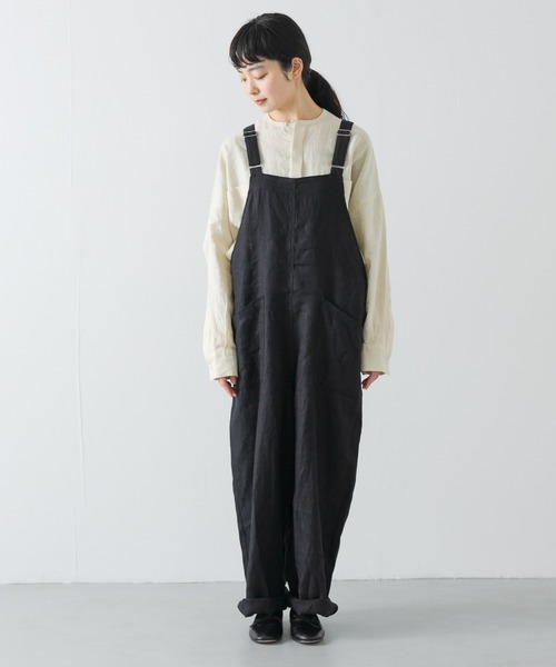 かぐれ（カグレ）の「リネンバッククロスサロペット（サロペット/オーバーオール・レディース・グレー/スミクロ・FREE）」の13枚目の写真