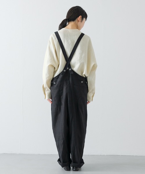 かぐれ（カグレ）の「リネンバッククロスサロペット（サロペット/オーバーオール・レディース・グレー/スミクロ・FREE）」の15枚目の写真