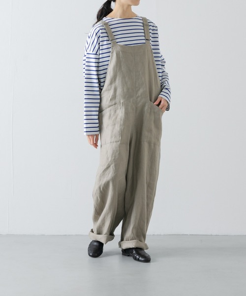 かぐれ（カグレ）の「リネンバッククロスサロペット（サロペット/オーバーオール・レディース・グレー/スミクロ・FREE）」の8枚目の写真