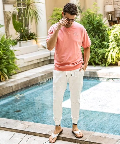 1PIU1UGUALE3 RELAX (ウノピゥウノウグァーレトレ リラックス)の「1PIU1UGUALE3 RELAX(ウノピゥウノウグァーレトレ リラックス)ブロックニット ロングパンツ(その他パンツ・メンズ・ホワイト/サックスブルー/ブラック・XL/L/M/S)」の7枚目の写真