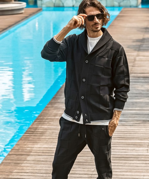 1PIU1UGUALE3 RELAX (ウノピゥウノウグァーレトレ リラックス)の「1PIU1UGUALE3 RELAX(ウノピゥウノウグァーレトレ リラックス)ブロックニット ロングパンツ(その他パンツ・メンズ・ホワイト/サックスブルー/ブラック・XL/L/M/S)」の13枚目の写真