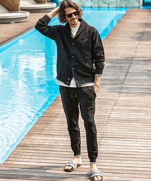 1PIU1UGUALE3 RELAX (ウノピゥウノウグァーレトレ リラックス)の「1PIU1UGUALE3 RELAX(ウノピゥウノウグァーレトレ リラックス)ブロックニット ロングパンツ(その他パンツ・メンズ・ホワイト/サックスブルー/ブラック・XL/L/M/S)」の14枚目の写真