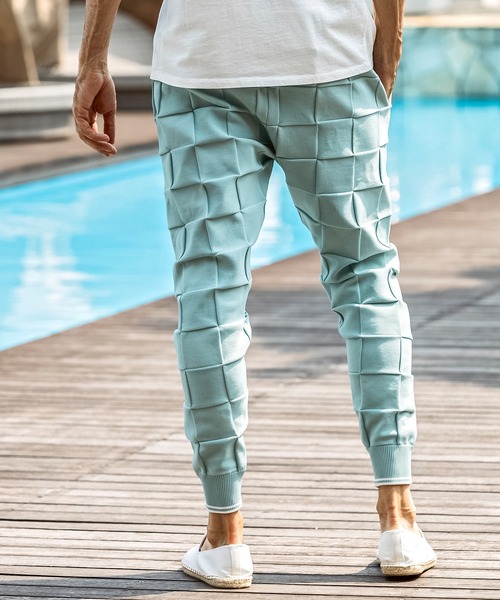 1PIU1UGUALE3 RELAX (ウノピゥウノウグァーレトレ リラックス)の「1PIU1UGUALE3 RELAX(ウノピゥウノウグァーレトレ リラックス)ブロックニット ロングパンツ(その他パンツ・メンズ・ホワイト/サックスブルー/ブラック・XL/L/M/S)」の16枚目の写真