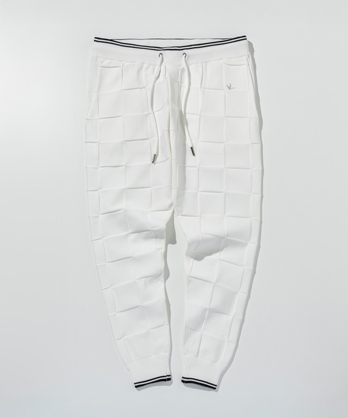 1PIU1UGUALE3 RELAX (ウノピゥウノウグァーレトレ リラックス)の「1PIU1UGUALE3 RELAX(ウノピゥウノウグァーレトレ リラックス)ブロックニット ロングパンツ(その他パンツ・メンズ・ホワイト/サックスブルー/ブラック・XL/L/M/S)」の22枚目の写真