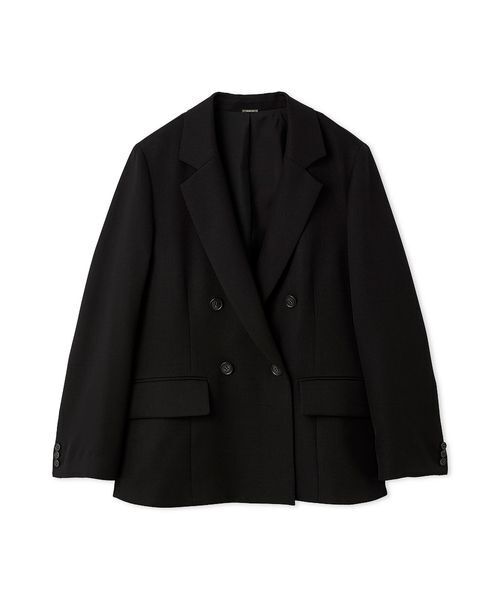 FRAY I.D(フレイアイディー)の「ダブルテーラードジャケット/ウォッシャブル・UVカット・防シワ・接触冷感(テーラードジャケット・レディース・ベージュ/ブラック/ライトブルー・0/1)」の2枚目の写真