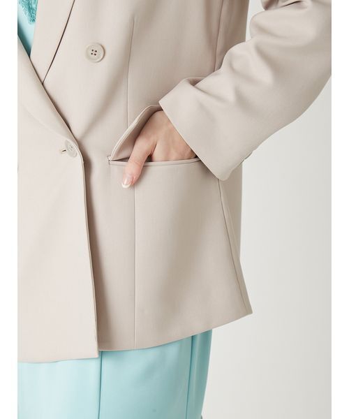 FRAY I.D(フレイアイディー)の「ダブルテーラードジャケット/ウォッシャブル・UVカット・防シワ・接触冷感(テーラードジャケット・レディース・ベージュ/ブラック/ライトブルー・0/1)」の10枚目の写真