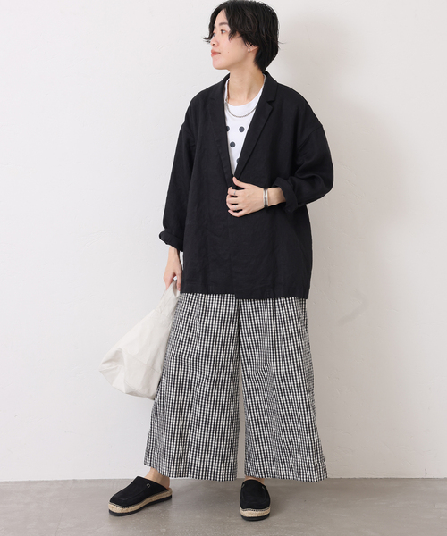 JOURNAL STANDARD LUXE(ジャーナルスタンダード ラックス)の「フレンチリネンツイル テーラージャケット(テーラードジャケット・レディース・ベージュ/ブラック・FREE)」の17枚目の写真