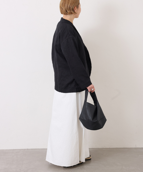 JOURNAL STANDARD LUXE(ジャーナルスタンダード ラックス)の「フレンチリネンツイル テーラージャケット(テーラードジャケット・レディース・ベージュ/ブラック・FREE)」の21枚目の写真