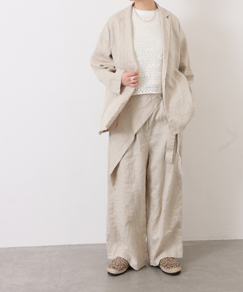 JOURNAL STANDARD LUXE(ジャーナルスタンダード ラックス)の「フレンチリネンツイル テーラージャケット(テーラードジャケット・レディース・ベージュ/ブラック・FREE)」の22枚目の写真