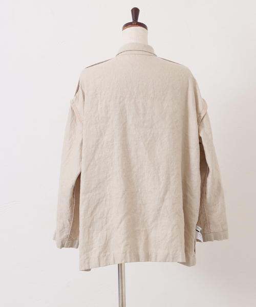 JOURNAL STANDARD LUXE(ジャーナルスタンダード ラックス)の「フレンチリネンツイル テーラージャケット(テーラードジャケット・レディース・ベージュ/ブラック・FREE)」の15枚目の写真