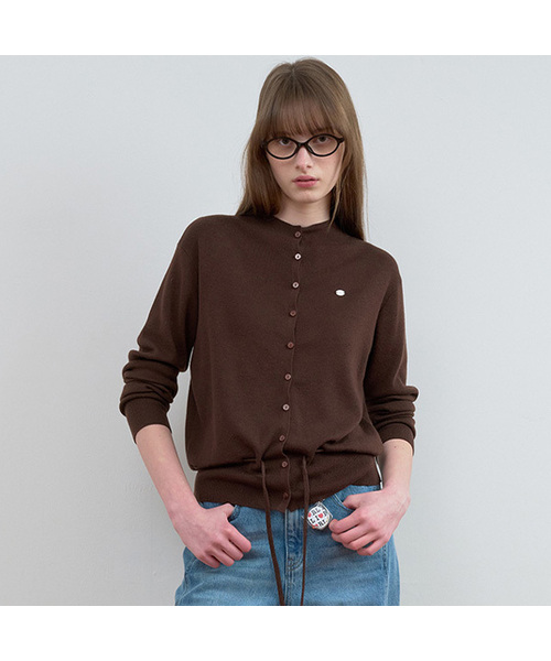 ROLAROLA(ロラロラ)の「HIGH NECK STRING KNIT CARDIGAN BROWN(カーディガン/ボレロ・レディース・ブラウン・FREE)」の1枚目の写真
