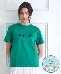 【接触冷感／抗菌防臭／消臭】アイスクリアコットン Bonsoir ロゴTシャツ