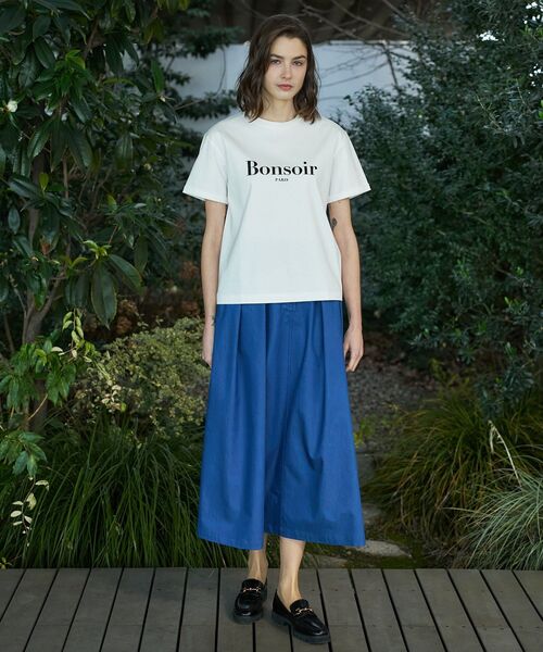 DRESSTERIOR(ドレステリア)の「【接触冷感/抗菌防臭/消臭】アイスクリアコットン Bonsoir ロゴTシャツ(Tシャツ/カットソー・レディース・ブラック/グリーン/ホワイト・38/36/34)」の14枚目の写真