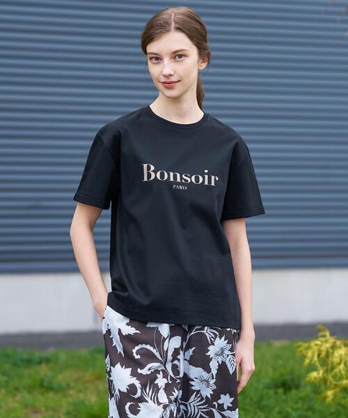 DRESSTERIOR(ドレステリア)の「【接触冷感/抗菌防臭/消臭】アイスクリアコットン Bonsoir ロゴTシャツ(Tシャツ/カットソー・レディース・ブラック/グリーン/ホワイト・38/36/34)」の15枚目の写真