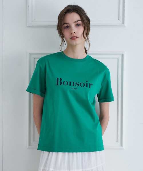 DRESSTERIOR(ドレステリア)の「【接触冷感/抗菌防臭/消臭】アイスクリアコットン Bonsoir ロゴTシャツ(Tシャツ/カットソー・レディース・ブラック/グリーン/ホワイト・38/36/34)」の17枚目の写真