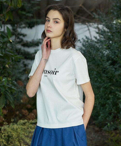 DRESSTERIOR(ドレステリア)の「【接触冷感/抗菌防臭/消臭】アイスクリアコットン Bonsoir ロゴTシャツ(Tシャツ/カットソー・レディース・ブラック/グリーン/ホワイト・38/36/34)」の19枚目の写真