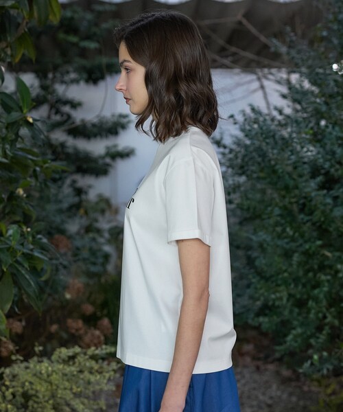 DRESSTERIOR(ドレステリア)の「【接触冷感/抗菌防臭/消臭】アイスクリアコットン Bonsoir ロゴTシャツ(Tシャツ/カットソー・レディース・ブラック/グリーン/ホワイト・38/36/34)」の20枚目の写真