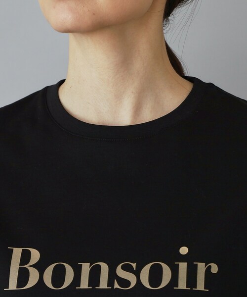 DRESSTERIOR(ドレステリア)の「【接触冷感/抗菌防臭/消臭】アイスクリアコットン Bonsoir ロゴTシャツ(Tシャツ/カットソー・レディース・ブラック/グリーン/ホワイト・38/36/34)」の4枚目の写真