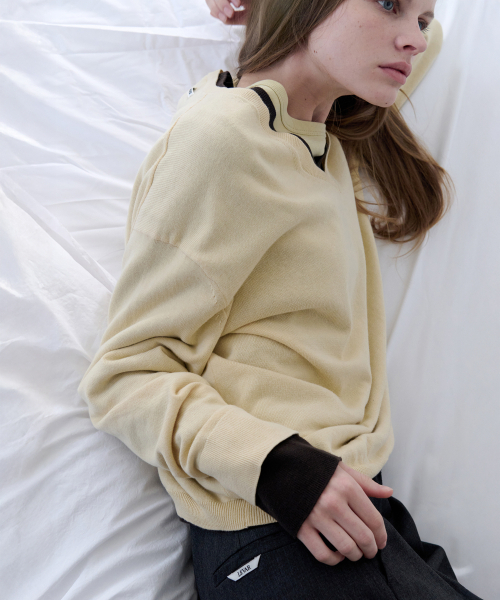 LEVAR(レバー)の「All-day Cotton V-neck Knit - French Butter(ニット/セーター・レディース・その他・FREE)」の2枚目の写真