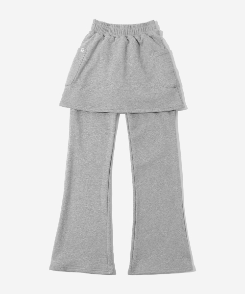 KIJIKO（キジコ）の「ke611-Bootcut Skirt Pants Melange Gray（スウェットパンツ・レディース・グレー・FREE）」の4枚目の写真