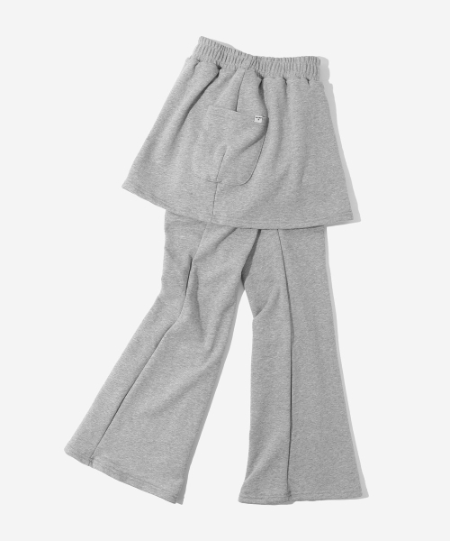 KIJIKO（キジコ）の「ke611-Bootcut Skirt Pants Melange Gray（スウェットパンツ・レディース・グレー・FREE）」の5枚目の写真