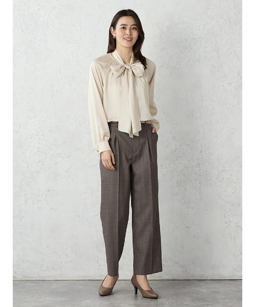 Perfect Suit FActory(パーフェクトスーツファクトリー)の「リボンギャザー ボウタイブラウス ブラック/グレー/ベージュ(Tシャツ/カットソー・レディース・ブラック/グレー/ベージュ・S/M/L)」の10枚目の写真