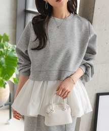 Petitle（プチレ）の「[ 低身長向けサイズ ] 2点セット ライトダイバープルオーバー × バルーンタンク（スウェット）」