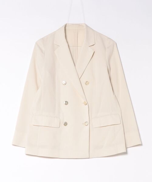 12Twelve Agenda（トゥエルブ　アジェンダ）の「ウォッシャブルリネンライクダブルテーラードジャケット（テーラードジャケット・レディース・アイボリー/ネイビー/グレー・M/S）」の2枚目の写真