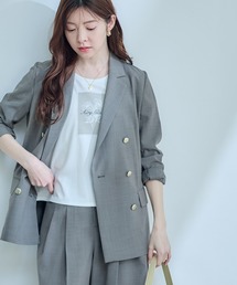 12Twelve Agenda | ウォッシャブルリネンライクダブルテーラードジャケット(テーラードジャケット)