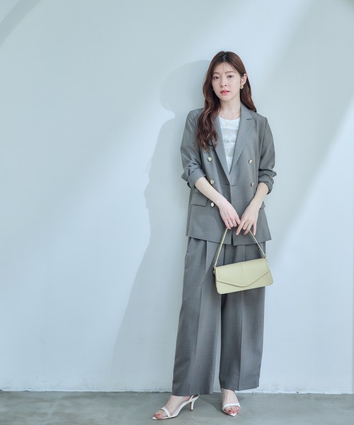 12Twelve Agenda(トゥエルブ アジェンダ)の「【凛映え】ウォッシャブルドライメランジダブルテーラードジャケット(テーラードジャケット・レディース・アイボリー/ネイビー/グレー/ブラック・M/S)」の10枚目の写真