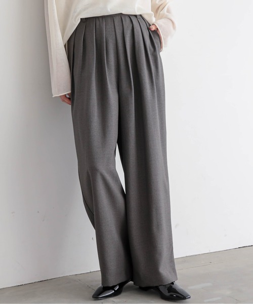 for/c（フォーシー）の「[セットアップ対応]チドリ4タックパンツ【サスティナブル】（スラックス・レディース・ブラック×カーキ/ホワイト×ブラウン/ブラック×ホワイト・L/M/PM/TM/LL）」の3枚目の写真