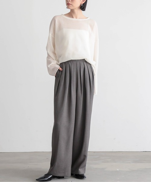 for/c（フォーシー）の「[セットアップ対応]チドリ4タックパンツ【サスティナブル】（スラックス・レディース・ブラック×カーキ/ホワイト×ブラウン/ブラック×ホワイト・L/M/PM/TM/LL）」の16枚目の写真