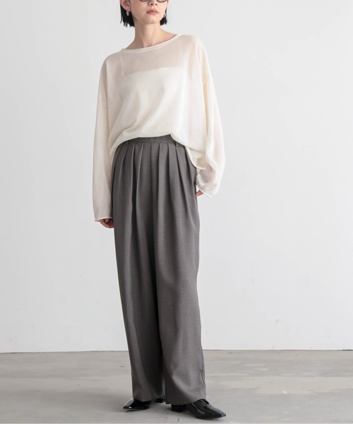 for/c（フォーシー）の「[セットアップ対応]チドリ4タックパンツ【サスティナブル】（スラックス・レディース・ブラック×カーキ/ホワイト×ブラウン/ブラック×ホワイト・L/M/PM/TM/LL）」の17枚目の写真